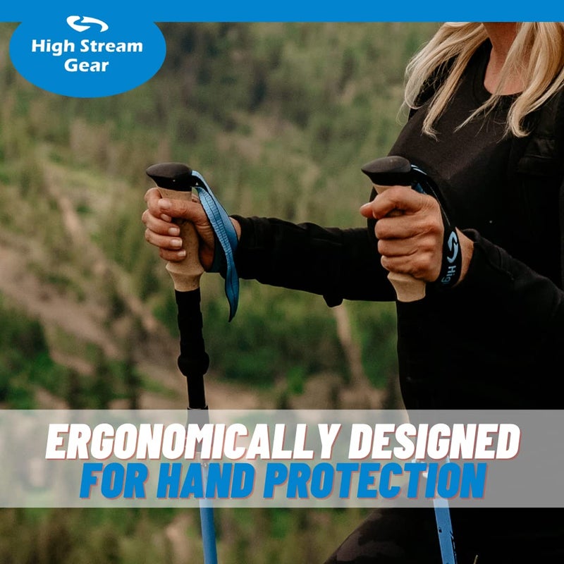 High Stream Gear Walking Sticks for Women - 14.5" Foldable Hiking Poles for Backpacking, Exercising and Traveling, Set of 2 Aluminum Nordic Collapsible Trekking Poles (Light Blue, 100-120cm) - Image 3